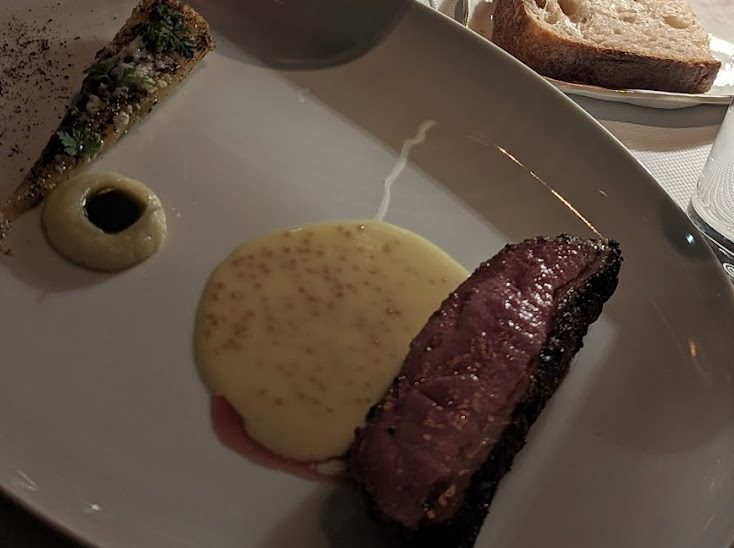 Jean-Georges signature dishes Prawn Dumplings
Wagyu Strip Loin
Maine Lobster